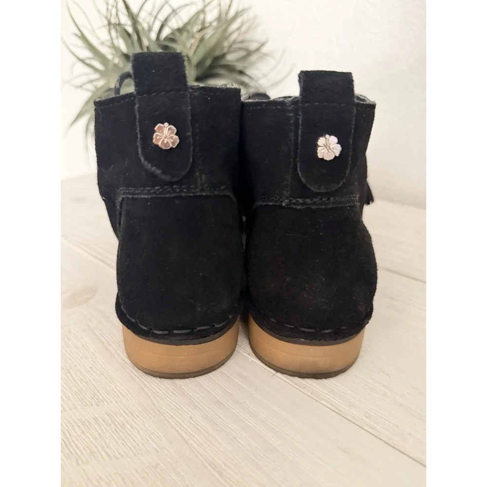 Tommy Bahama Ankle‎ Boots Women Size 9 Evert Black Suede Leather Chukka Tassel